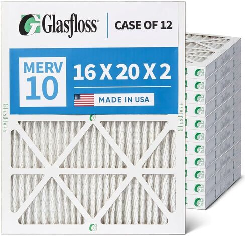 جلاس فلوس ZL 16x20x2 MERV 10 مرشحات للتكييف والفرن. 12 عبوة. الحجم الفعلي: 15-1/2 × 19-1/2 × 1-3/4 in Kuwait