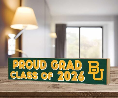 لافتة خشبية من KH Sports Fan Baylor Bears فئة 2026، خشب هندسي، 3x13 بوصة، أخضر، موضوع رياضي للتخرج in Kuwait