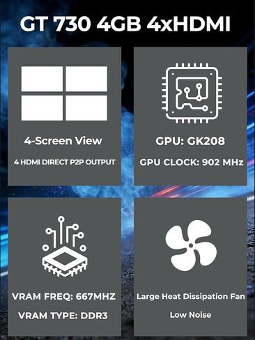 بطاقة رسومات SOYO Geforce GT 730 منخفضة المستوى 4 جيجابايت DDR3 128 بت بطاقة فيديو مع HDMI VGA DVI PCI Express x16 1.1 وحدة معالجة الرسومات للمكتب in Kuwait