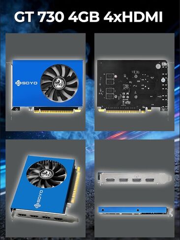 بطاقة رسومات SOYO Geforce GT 730 منخفضة المستوى 4 جيجابايت DDR3 128 بت بطاقة فيديو مع HDMI VGA DVI PCI Express x16 1.1 وحدة معالجة الرسومات للمكتب in Kuwait