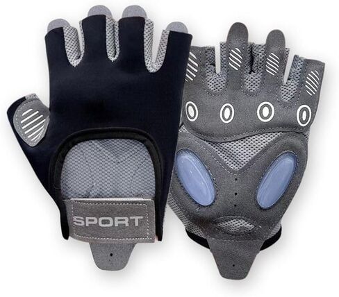 Outdoor Fishing Gloves Workout Cycling Gloves Non-Slip Sport Gloves Weight Lifting Fitness for Men(Black) in Kuwait