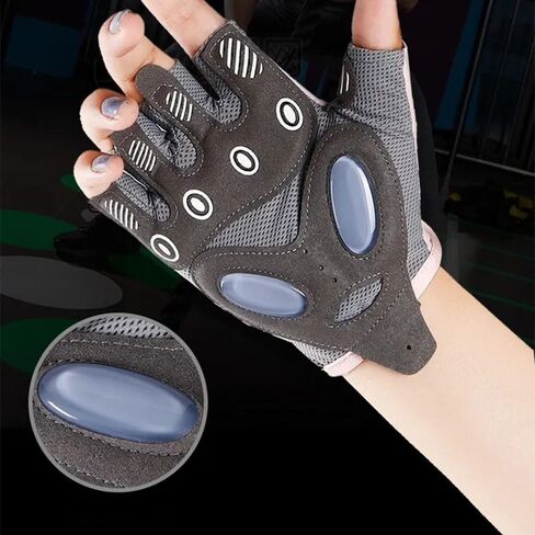 Outdoor Fishing Gloves Workout Cycling Gloves Non-Slip Sport Gloves Weight Lifting Fitness for Men(Black) in Kuwait