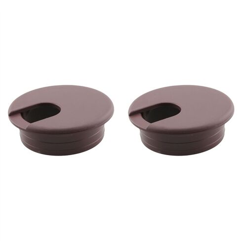 HJGarden 2PCS 50mm/2inch Brown Perforated Cable Junction Box U Shaped Opening ABS Desk Mounted Grommets Cabinet Cupboards Cover Panels in Kuwait