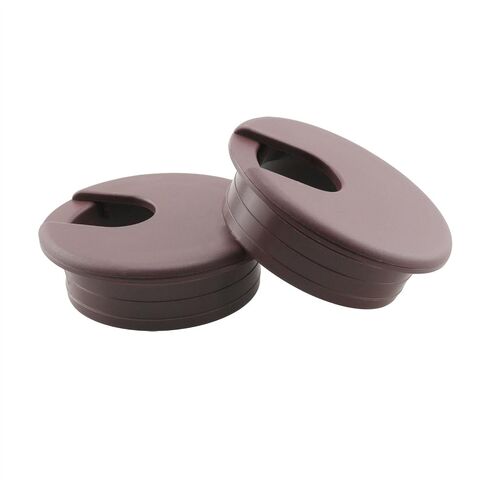 HJGarden 2PCS 50mm/2inch Brown Perforated Cable Junction Box U Shaped Opening ABS Desk Mounted Grommets Cabinet Cupboards Cover Panels in Kuwait