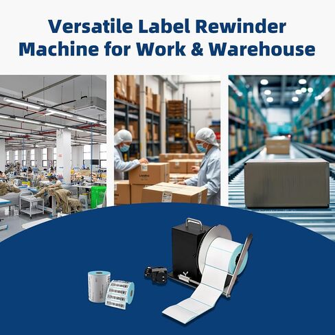 Label Rewinder Machine, Automatic Winding with Printer Sync, Adjustable Speed Electric Labeling Winder, Bi-Directional Rewinding for 1″-3″ Core, 4.7″ Width Dispenser for Tags & Stickers in Kuwait