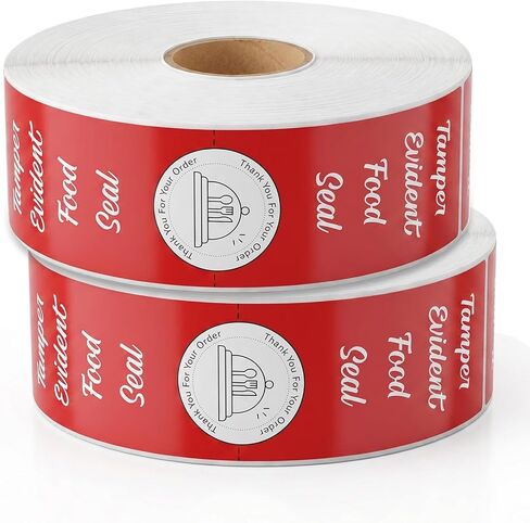 1000 Pcs Tamper Proof Stickers for Food Delivery, 1.5x6 Inch Red Tamper Evident Stickers Security Seals for Pizza Boxes, Drink Containers, Takeout Packaging - Freshness Labels with Writable Surface in Kuwait