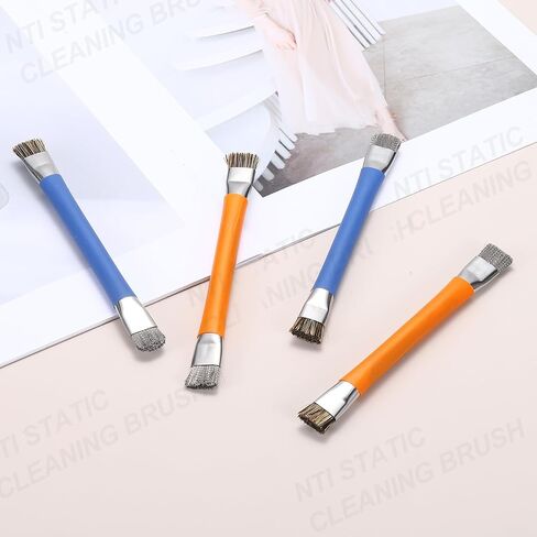 MECCANIXITY 3PCS Anti Static Brush, 147mm Dual Head Cleaning Brush for Small Spaces Keyboard Computer PCB Electronic Cleaning Kit, Orange in Kuwait