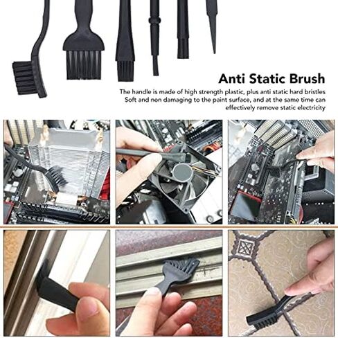 5 Piece Anti Static Brush and Tweezers Cleaning Kit Hard Brushes for Household Appliances Car Interior Electronics Keyboard in Kuwait