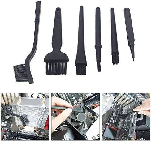 5 Piece Anti Static Brush and Tweezers Cleaning Kit Hard Brushes for Household Appliances Car Interior Electronics Keyboard in Kuwait