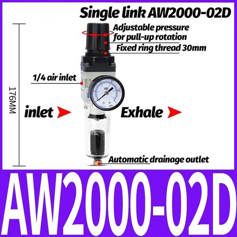 فلتر تخفيض الضغط الهوائي AW2000 AW3000 AW4000 AW5000 D- نوع الصرف التلقائي AW4000-04/06D(AW2000-02D) in Kuwait