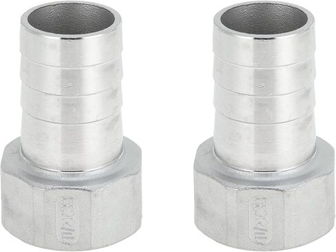 304 خرطوم من الفولاذ المقاوم للصدأ تركيبات بارب 1.5 "OD 1.5" BSPT أنثى الموضوع موصل للهواء الماء النفط الغاز الوقود 2 قطعة لهجة فضية in Kuwait