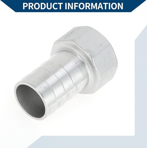 304 خرطوم من الفولاذ المقاوم للصدأ تركيبات بارب 1.5 "OD 1.5" BSPT أنثى الموضوع موصل للهواء الماء النفط الغاز الوقود 2 قطعة لهجة فضية in Kuwait