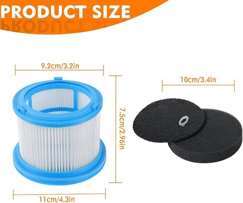 Vacuum Filters Kit compatible with Bissell PowerClean | FurGuard 280W and FurFinder 200W Self-Standing Cordless Vacuum Replacement Parts, Included 2 Filters and 4 Pre-Filter Pads in Kuwait