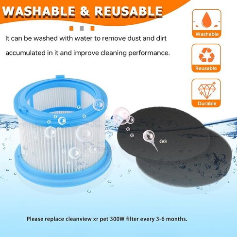 Vacuum Filters Kit compatible with Bissell PowerClean | FurGuard 280W and FurFinder 200W Self-Standing Cordless Vacuum Replacement Parts, Included 2 Filters and 4 Pre-Filter Pads in Kuwait