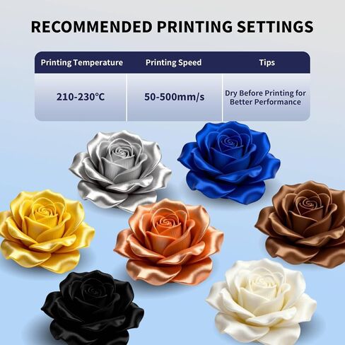Silk PLA Filament 8 Color Bundle Multicolor, Silk Rainbow 3D Printer Filament 1.75mm, Fast Color Change Each 8 Meters, 0.25kg per Spool, 2kg, 8 Pack in Kuwait
