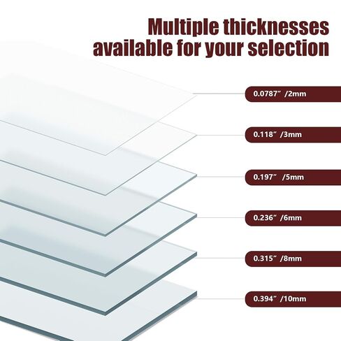 Polycarbonate Sheet, 12"x12"x0.08" Clear Flexible Plastic Sheet Panel - UV, Impact, Weather Resistant, Easy-Cut for for Craft, Picture Frames, Sign Blank, DIY Display Project in Kuwait