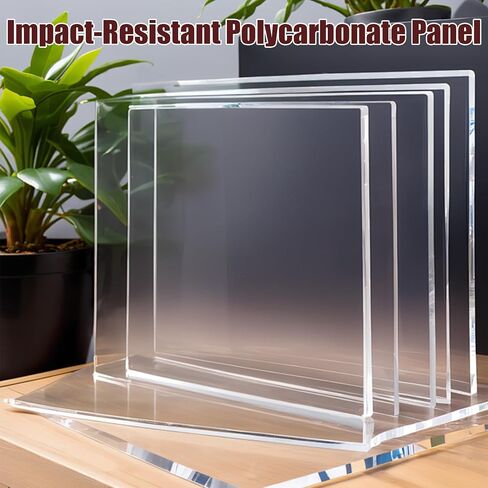 Polycarbonate Sheet, 12"x12"x0.08" Clear Flexible Plastic Sheet Panel - UV, Impact, Weather Resistant, Easy-Cut for for Craft, Picture Frames, Sign Blank, DIY Display Project in Kuwait