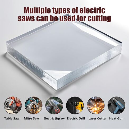 Polycarbonate Sheet, 12"x12"x0.08" Clear Flexible Plastic Sheet Panel - UV, Impact, Weather Resistant, Easy-Cut for for Craft, Picture Frames, Sign Blank, DIY Display Project in Kuwait