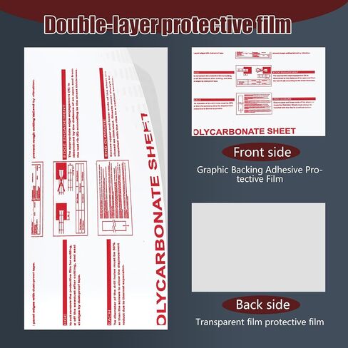 Polycarbonate Sheet, 12"x12"x0.08" Clear Flexible Plastic Sheet Panel - UV, Impact, Weather Resistant, Easy-Cut for for Craft, Picture Frames, Sign Blank, DIY Display Project in Kuwait