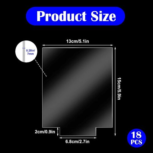 18-Pack Semi-Transparent Acrylic Sheets for LED Light Bases, 5.1" x 5.9" x 0.28" (13cm x 15cm x 7mm), Square Cast Blanks for DIY Laser Cutting Engraving Craft Projects in Kuwait
