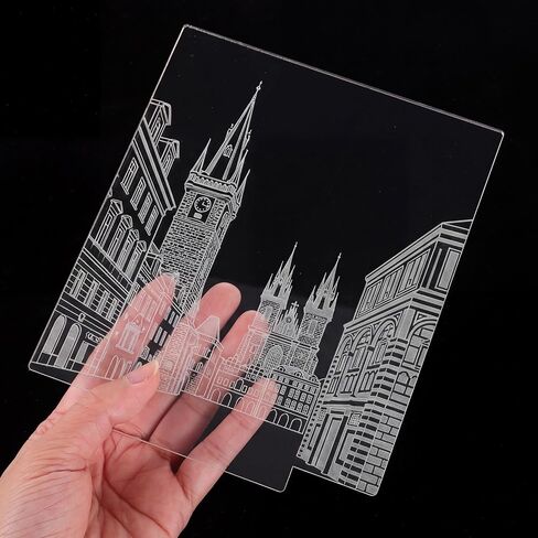 18-Pack Semi-Transparent Acrylic Sheets for LED Light Bases, 5.1" x 5.9" x 0.28" (13cm x 15cm x 7mm), Square Cast Blanks for DIY Laser Cutting Engraving Craft Projects in Kuwait