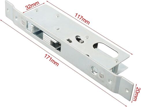 Zinc Alloy Sliding Door Hook Lock with Keys, Security Latch for Kitchen Balcony Glass Doors, Indoor for SURFACE Mount Deadbolt, Fits 35-55mm Thickness, Silver in Kuwait