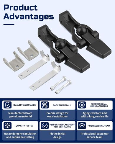 طقم مزلاج غطاء المحرك مناسب لـ Kenworth T800 T600 T400 T300 W900 C500 K100 | مجموعة خطافات غطاء محرك السيارة على شكل كرة، استبدال K147-107، K147107، K147C106، K147-C-106، K028-561، K147-85، K277-304 in Kuwait