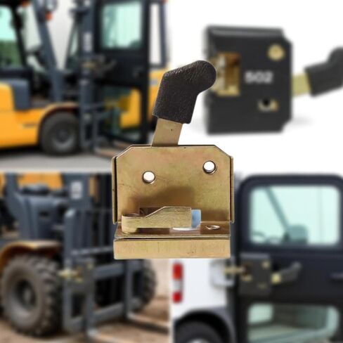 Almencla قطعتان من أقفال أبواب الرافعة الشوكية، مجموعة مقابض باب المعدات الثقيلة، تصميم قفل معدني عالمي، سطح مصقول، أسطوانة من النوع 502، سهلة التركيب ومناسبة، الترقوة الجانبية B in Kuwait