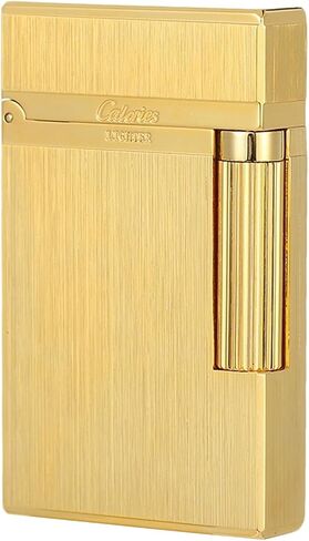 Premium Brass Lighter, Adjustable Soft Flame, Classic Ping Sound, Elegant Gift for Men, Father, Husband, Boyfriend (Gold) in Saudi Arabia