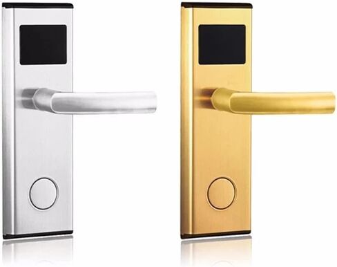 Stainless Steel Door Lock Smart RFID Card Electric Hotel(White-Fruit peach5,Left Outside) in Saudi Arabia
