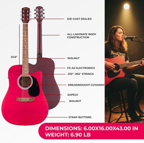 Fender FA Series Dreadnought Acoustic-Electric Guitar-2-Color Sunburst in Kuwait