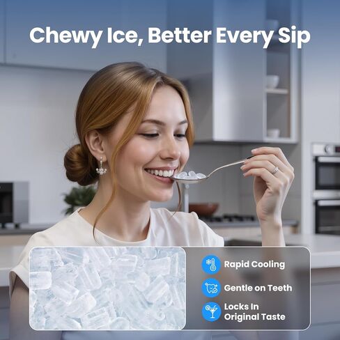 VIBOFROST Nugget Ice Makers Countertop with 1.32 Gallon Tank, 40 lbs/24H, Chewable Sonic Ice, Pellet Ice Machine with Auto Descaling System, Scoop Included, Stainless Steel in Saudi Arabia