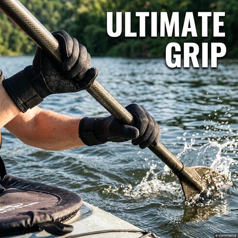 Fishing Gloves Men, 3mm Neoprene Waterproof Diving Gloves with Anti Slip Grip Black Scuba Gear, Winter Thermal Fishing Accessories for Swimming Snorkeling Surfing Paddling Sailing and Water Skiing in Kuwait