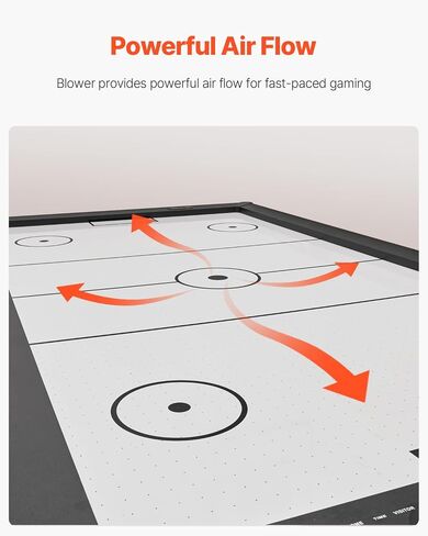 VEVOR 84" Air Hockey Table, Indoor Arcade Table Gaming Set with 2 Pushers, 2 Pucks, Electronic Scorer, X-Shaped Legs & High-Powered Blower, Air Powered Hockey Game Table for Family Game Room Office in Kuwait