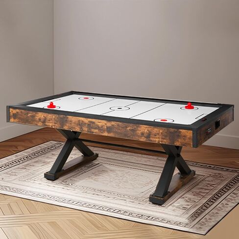 VEVOR 84" Air Hockey Table, Indoor Arcade Table Gaming Set with 2 Pushers, 2 Pucks, Electronic Scorer, X-Shaped Legs & High-Powered Blower, Air Powered Hockey Game Table for Family Game Room Office in Kuwait