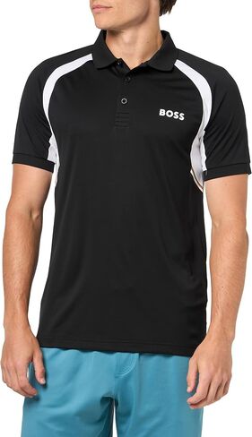 BOSS Men's Bold Logo on Court Color Block Polo Shirt in Kuwait