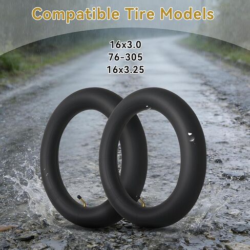 2-Pack 16x3.0 الأنبوب الداخلي 16x3.25 E-Bike Tube سكوتر كهربائي أنبوب الإطارات | مع صمام عازمة in Kuwait