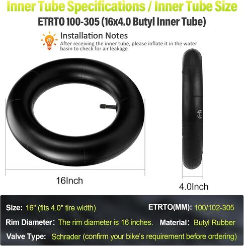 قطعتان من الأنبوب الداخلي البديل مقاس 16 × 4.0، أنبوب دراجات 16 × 4.0 مع ساق صمام منحني متوافق مع الدراجات الإلكترونية مقاس 16 بوصة والدراجات البخارية الكهربائية والدراجات المروحية للأطفال والدراجات القابلة للطي in Kuwait