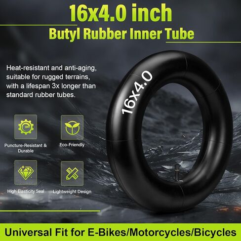 قطعتان من الأنبوب الداخلي البديل مقاس 16 × 4.0، أنبوب دراجات 16 × 4.0 مع ساق صمام منحني متوافق مع الدراجات الإلكترونية مقاس 16 بوصة والدراجات البخارية الكهربائية والدراجات المروحية للأطفال والدراجات القابلة للطي in Kuwait
