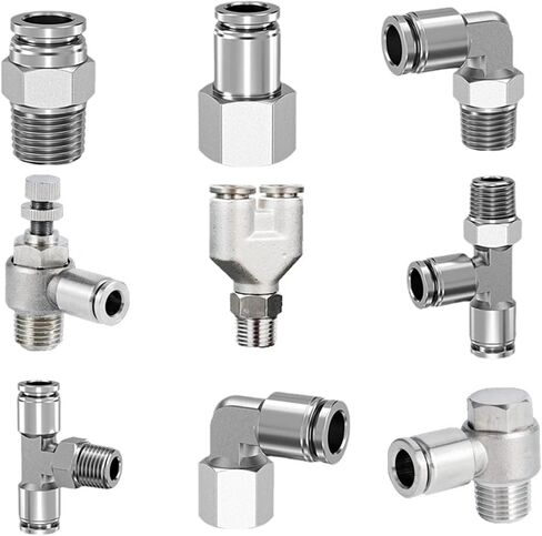 Pneumatic Air Connector 304 Stainless Steel Fitting PLF 4mm 6mm 8mm 10mm 12mm Thread 1/4' 1/8' 3/8' 1/2' 1Pcs(10-01) in Kuwait