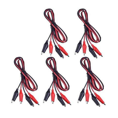 5 Pairs Dual Red & Black Test Leads with Alligator Clips Jumper Cable 16GA Wire in Kuwait