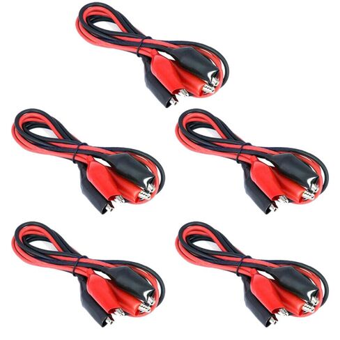 5 Pairs Dual Red & Black Test Leads with Alligator Clips Jumper Cable 16GA Wire in Kuwait