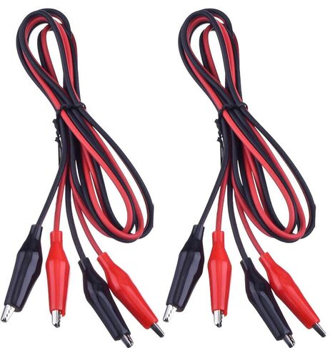 5 Pairs Dual Red & Black Test Leads with Alligator Clips Jumper Cable 16GA Wire in Kuwait