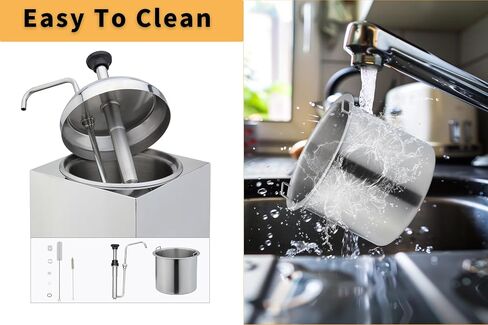 SNICE Commercial Hot Cheese Dispenser, Stainless Steel, Temperature Control Warmer Machine for Butter, Chocolate, Caramel, Fudge with Pump in Kuwait