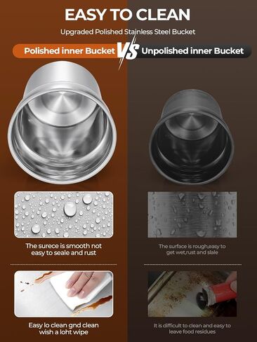 FOHERE شوربة أكثر دفئًا تجاريًا، 15QT Bain Marie Double Pot Warmer للمطعم، 1200 واط من الفولاذ المقاوم للصدأ سخان طعام محمول، التحكم الرقمي في درجة الحرارة (86-185 درجة فهرنهايت)، مضاد للحرق الجاف وزر إعادة الضبط in Kuwait
