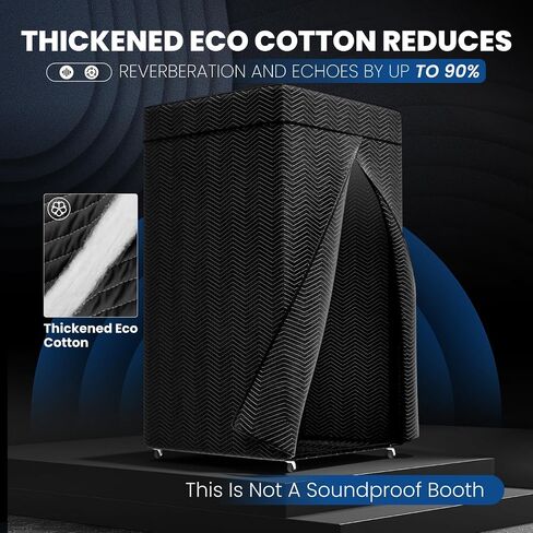 XL Portable Vocal Booth,Recording Booth Sound Booth for Recording Echo-Free Vocals Complete Home Recording Studio Foldable with Travel Bag for Voiceovers, Podcasts & Music (XL) in Kuwait