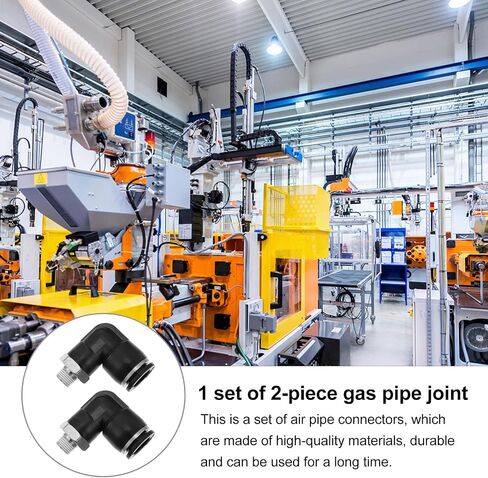 Totority Stainless Steel Air Connector 2pcs L Shape Pneumatic Tube Fittings Two Way Quick Connect Fitting Easy to Install and Disassemble for Industrial Air Hose Applications in Kuwait