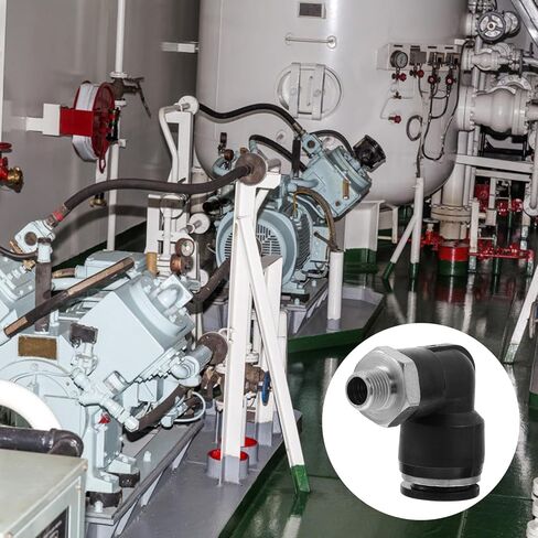 Totority Stainless Steel Air Connector 2pcs L Shape Pneumatic Tube Fittings Two Way Quick Connect Fitting Easy to Install and Disassemble for Industrial Air Hose Applications in Kuwait