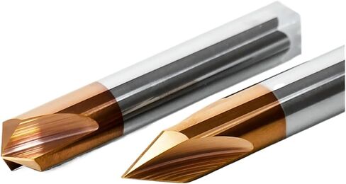 Chamfering Milling Cutter 60 90 120 Carbide Corner Countersink Chamfering End Mill 3Flute Deburring Edges CNC Machine Tool Milling Cutter Set(5Pcs,10xD10x75Lx90R) in Kuwait