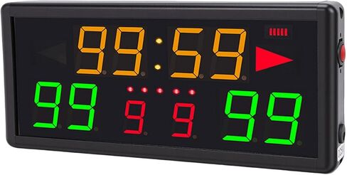 VINGVO Portable Digital Score Board, 12/24H Clock Countdown Timer LED Scorekeeper with Remote Control 2000mAh Battery, Ideal for Basketball, Volleyball, Tennis & Indoor Sports in Kuwait